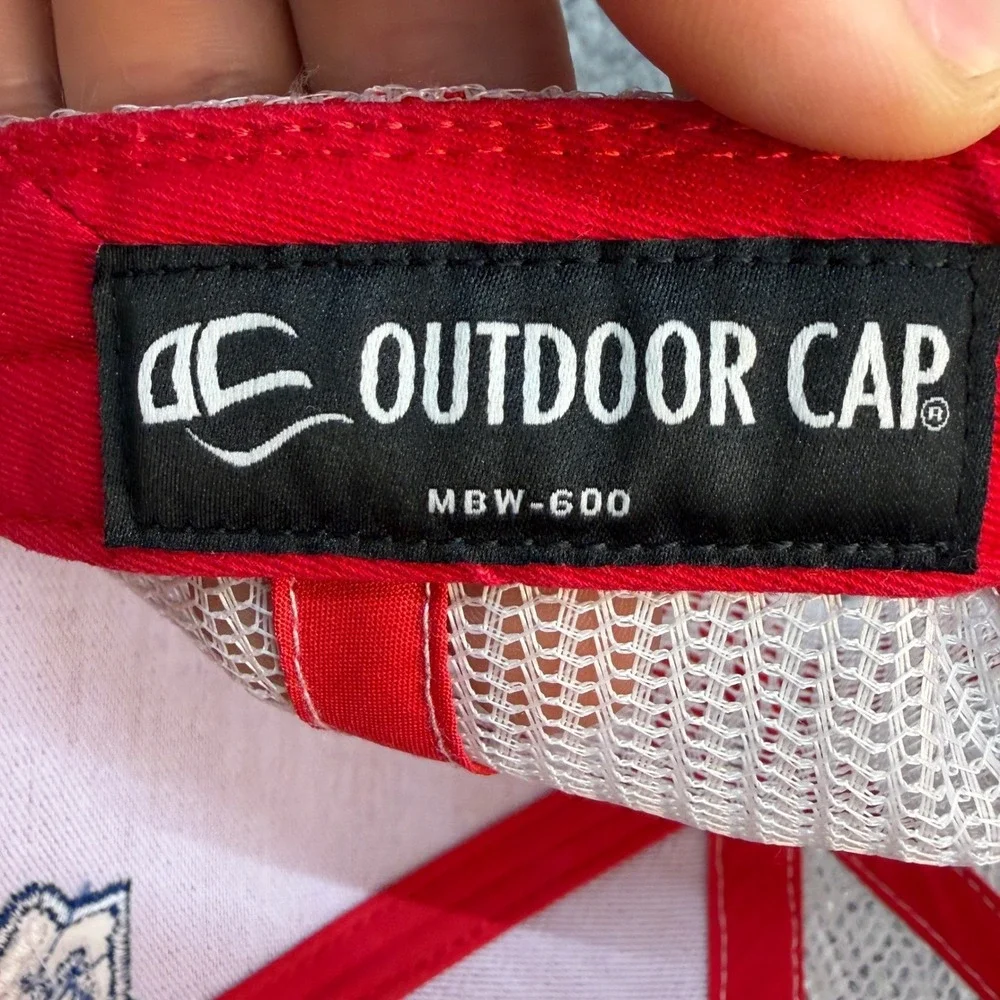 Outdoor Cap Bearkatz Baseball Trucker Hat Red White MBW-600 Snapback Cap